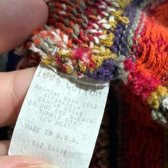 Delia McKain Cardigan Multi Color Thick Knit Sweater Button Up V Neck Sz Small - Picture 8 of 8